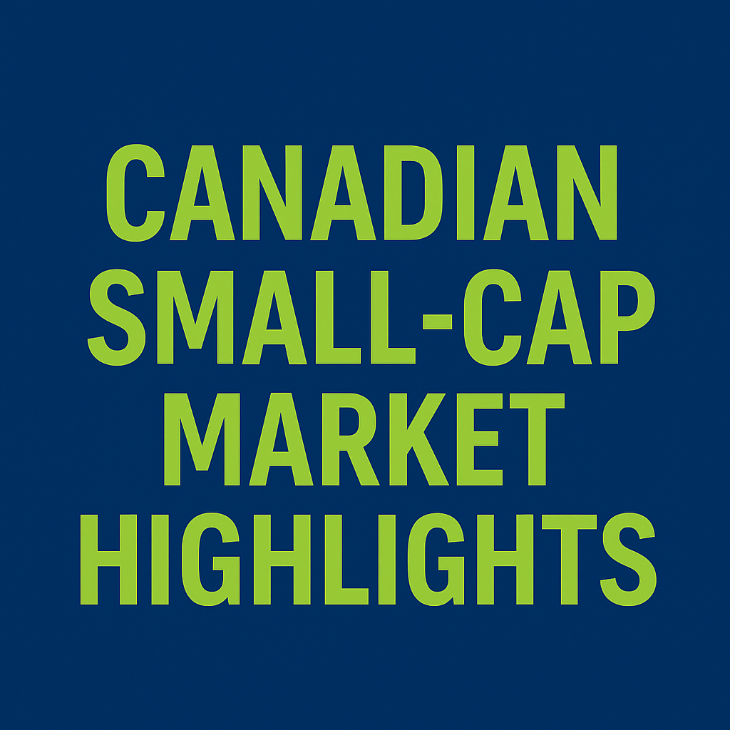 Canadian Small-Cap Market Highlights text on a blue background