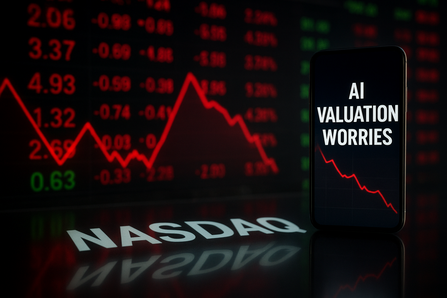 A close-up of gold bars placed beside U.S. dollar notes and a computer screen showing financial charts trending downward, symbolizing weakening gold prices amid market shifts.