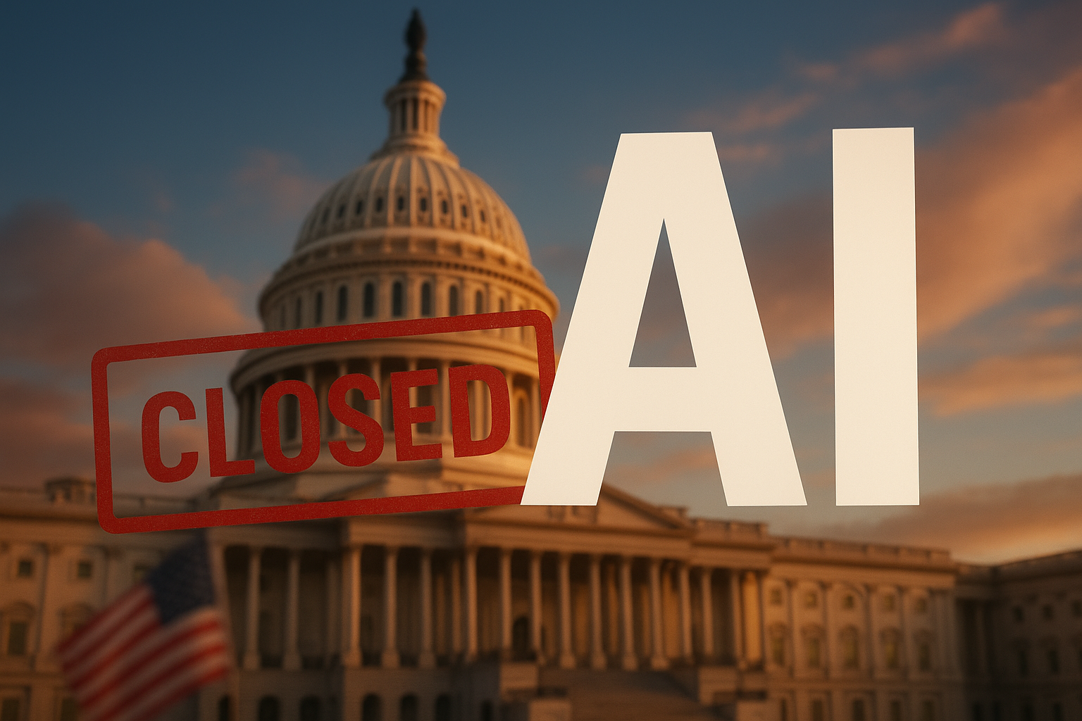 A photorealistic image of a dimly lit financial trading room with computer screens showing blurred data charts, symbolizing uncertainty and lack of information in U.S. markets.