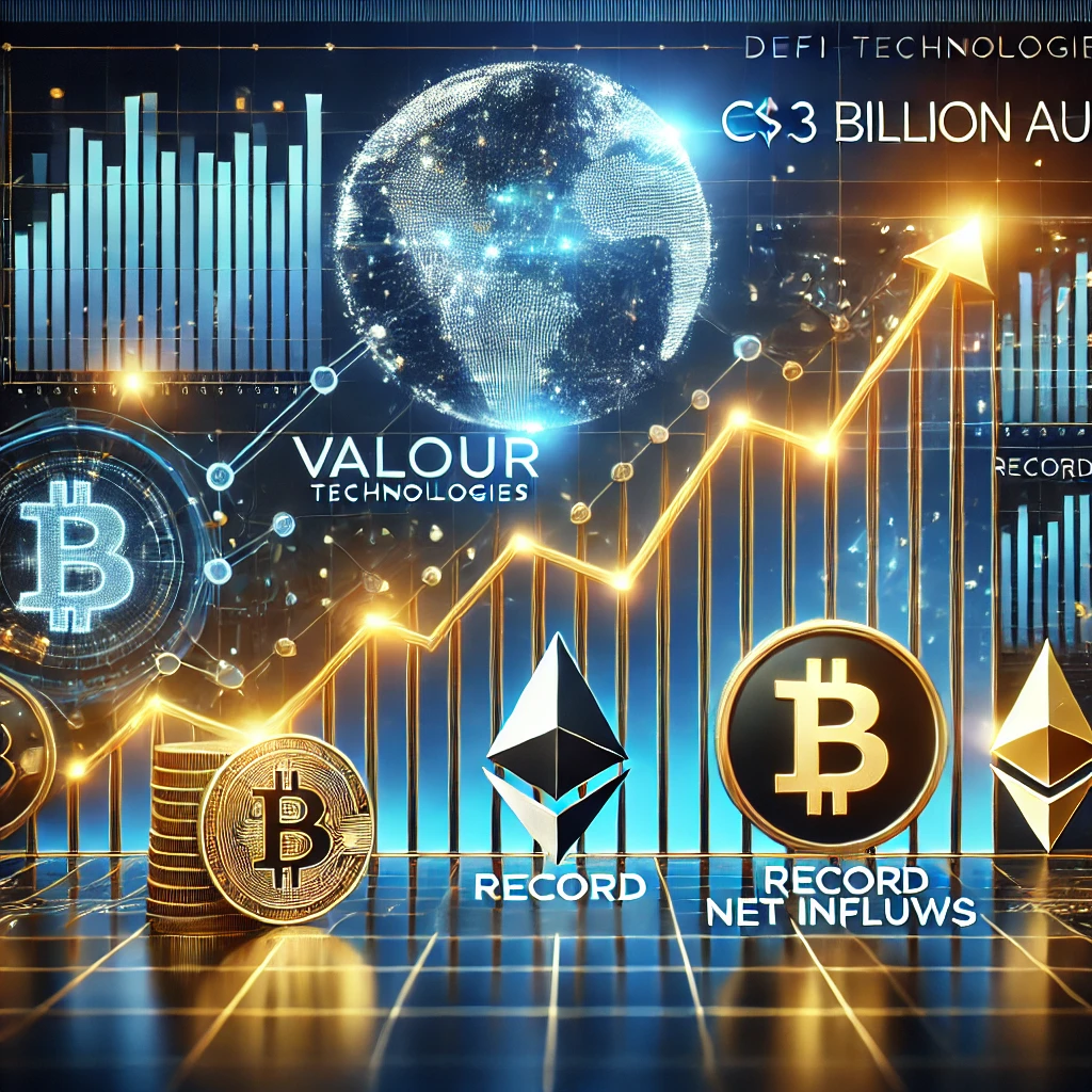 Dall·e 2024 12 03 09.29.04 A Professional And Visually Dynamic Feature Image Representing Defi Technologies' Record Breaking Financial Performance. The Design Includes A Bold Up