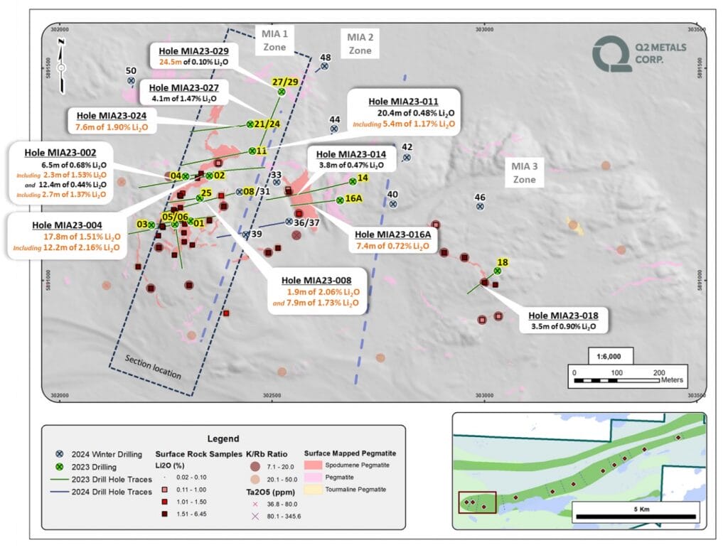 Q2 Metals (tsxv:qtwo) Announces Assay Results At Mia Property In Quebec From 2023 Inaugural Drill Program