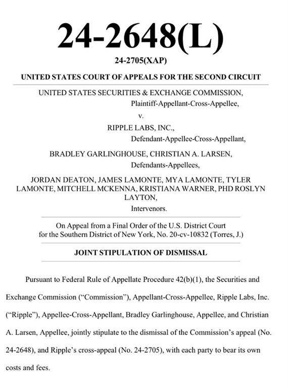 Ripple and sec finalize settlement, ending years long xrp legal battle