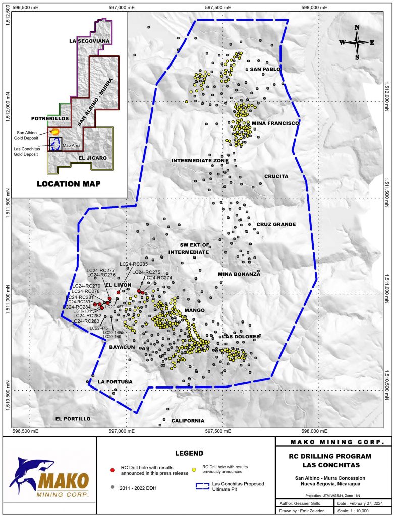 Mako Mining’s (tsxv:mko) Las Conchitas Drill Program Reveals Wide, High Grade Gold Zones Outside Current Resource Estimate